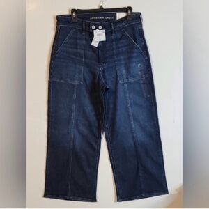 American Eagle Outfitters Dreamy Drape Wide Leg Blue Jeans